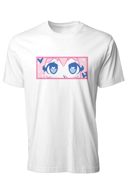 Premium Pigment Dye T-Shirt Flirty Eyes Pink Borde