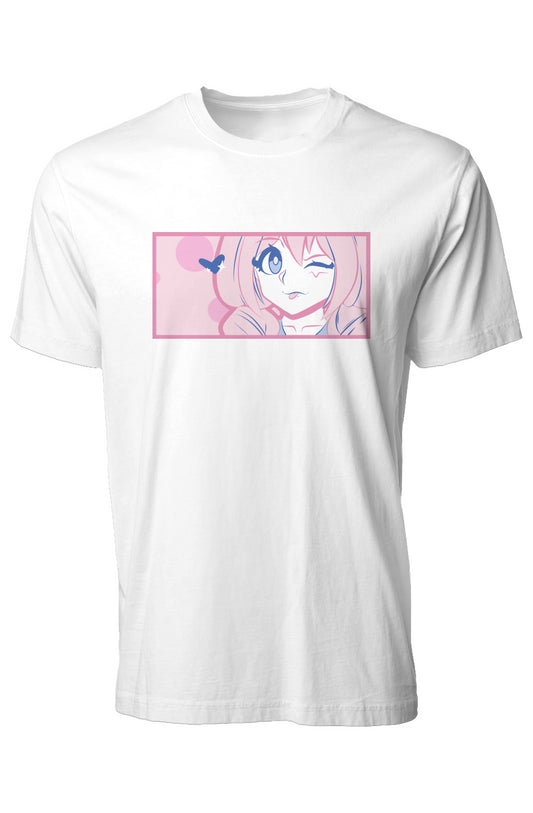 Premium Pigment White Dye T-Shirt Pink Border 2